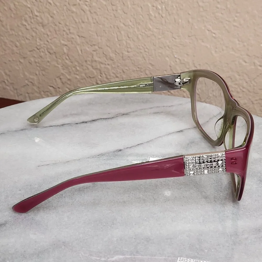 Bebe Womens Eyeglasses Rhinstone Sunglasses FRAMES ONLY Blissful Blush BB7027